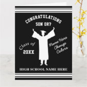 Personalisiert, Abschluss Card für Sohn, Großson o Karte (Gelbe Blume)