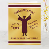 Personalisiert, Abschluss Card für Sohn, Großson o Karte (Gelbe Blume)