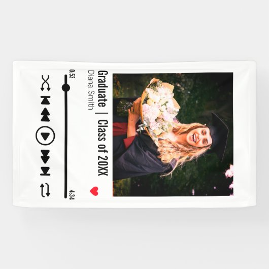 Personalisiert Abschluss Foto Song Playlist Banner (Horizontal)
