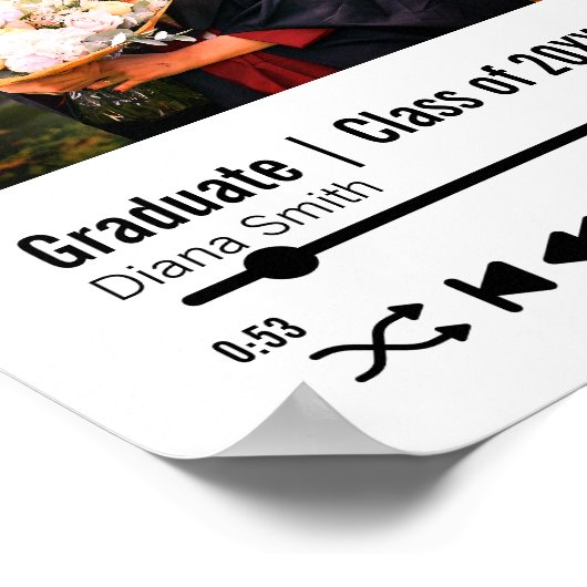 Personalisiert Abschluss Foto Song Playlist Poster (Ecke)