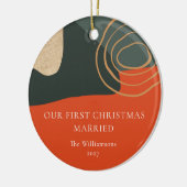 Personalisiert Abstrakte Erste Weihnachten Verheir Keramik Ornament (Links)