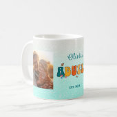 Personalisiert Abuela Foto Groovy Glitzer Kaffeetasse (Vorderseite Links)