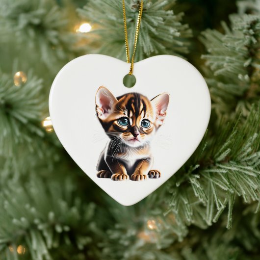 Personalisiert Abyssinian Kitten Keramik Ornament (Baum)