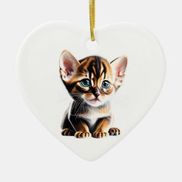 Personalisiert Abyssinian Kitten Keramik Ornament