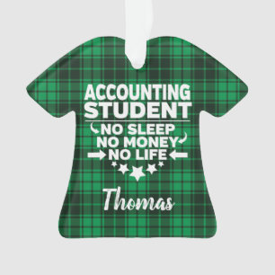 Personalisiert Accounting Student No Life Kariert Ornament