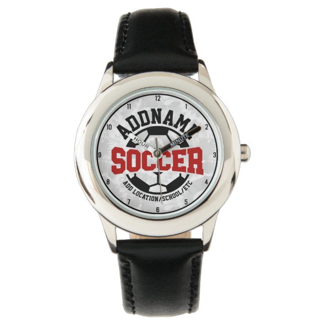 Personalisiert ADD NAME Soccer Player Team Krawatt Armbanduhr (Vorderseite)
