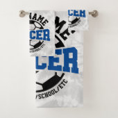 Personalisiert ADD NAME Soccer Player Team Krawatt Badhandtuch Set (Insitu)