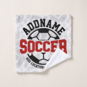 Personalisiert ADD NAME Soccer Player Team Krawatt Badhandtuch Set (Waschlappen)