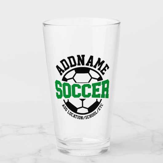 Personalisiert ADD NAME Soccer Player Team Krawatt Glas (Vorderseite)
