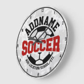Personalisiert ADD NAME Soccer Player Team Krawatt Große Wanduhr (Winkel)
