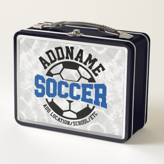 Personalisiert ADD NAME Soccer Player Team Krawatt Metall Brotdose (Vorderseite)