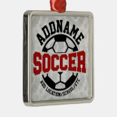 Personalisiert ADD NAME Soccer Player Team Krawatt Ornament Aus Metall (Rechts)
