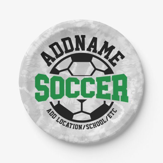 Personalisiert ADD NAME Soccer Player Team Krawatt Pappteller (Vorderseite)