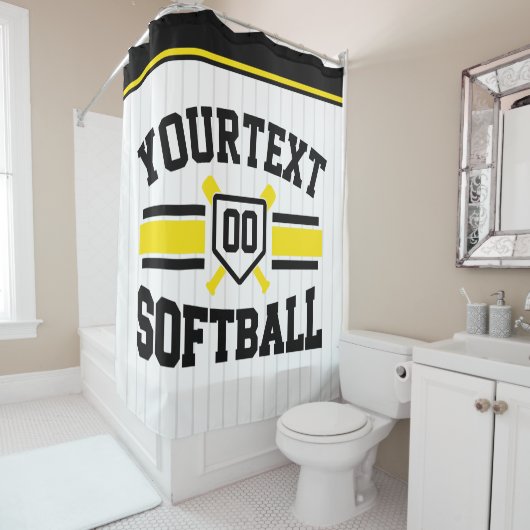 Personalisiert ADD NAME Software Player Varsity Te Duschvorhang (Beispiel)