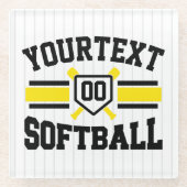 Personalisiert ADD NAME Software Player Varsity Te Glasuntersetzer (Vorderseite)