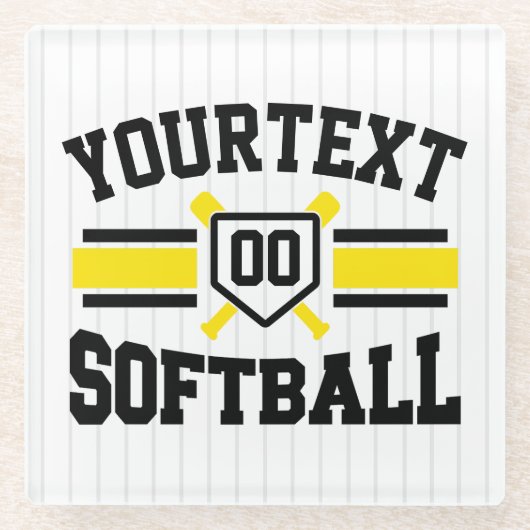 Personalisiert ADD NAME Software Player Varsity Te Glasuntersetzer (Vorderseite)