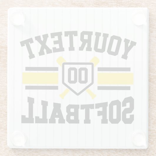 Personalisiert ADD NAME Software Player Varsity Te Glasuntersetzer (Rückseite)