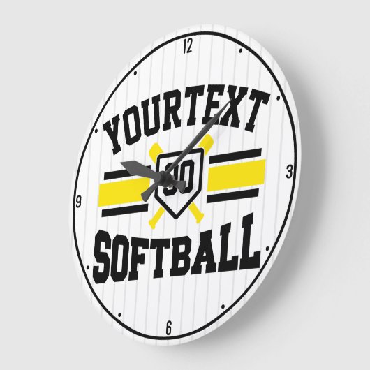 Personalisiert ADD NAME Software Player Varsity Te Große Wanduhr (Winkel)