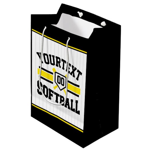 Personalisiert ADD NAME Software Player Varsity Te Mittlere Geschenktüte (Vorderseite Schrägansicht)