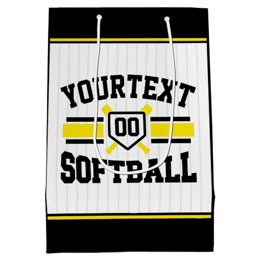 Personalisiert ADD NAME Software Player Varsity Te Mittlere Geschenktüte (Rückseite)