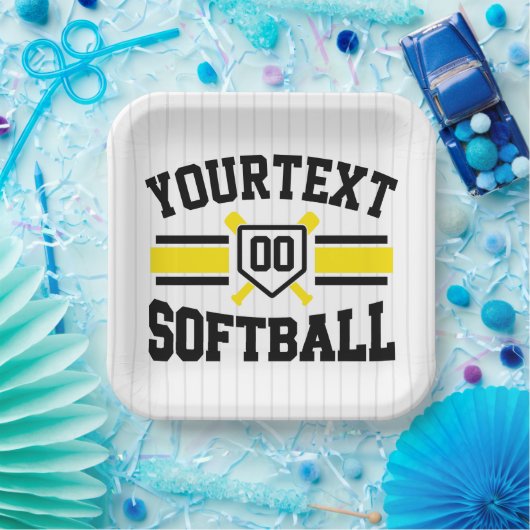 Personalisiert ADD NAME Software Player Varsity Te Pappteller (Party)