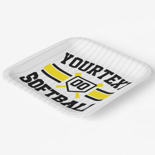 Personalisiert ADD NAME Software Player Varsity Te Pappteller (Gewinkelt)