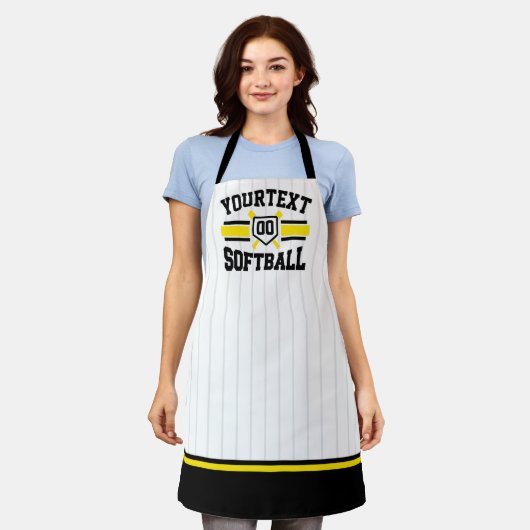 Personalisiert ADD NAME Software Player Varsity Te Schürze (Getragen)