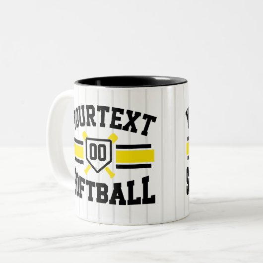 Personalisiert ADD NAME Software Player Varsity Te Zweifarbige Tasse (Vorderseite Links)