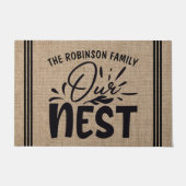 Personalisiert ADD NAME Unser Nest Willkommen Fußmatte (Vorderseite)
