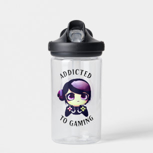 Personalisiert Addicted to Gaming Kawaii Girl Game Trinkflasche