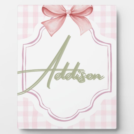 Personalisiert Addison Baby Girl Kinderzimmer Bow& Fotoplatte (Vorderseite)