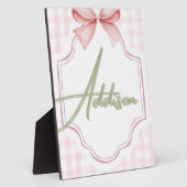 Personalisiert Addison Baby Girl Kinderzimmer Bow& Fotoplatte (Seite)