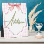 Personalisiert Addison Baby Girl Kinderzimmer Bow& Fotoplatte (Seite)