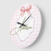 Personalisiert Addison Baby Girl Kinderzimmer Bow& Große Wanduhr (Winkel)