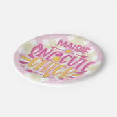 Personalisiert ADNAME 1 Niedliches Kichchen Pink G Pappteller (Schrägansicht)