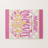 Personalisiert ADNAME 1 Niedliches Kichchen Pink G Puzzle (Horizontal)