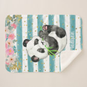 Personalisiert Adorable Baby Panda Sherpa Blanket Sherpadecke (Vorderseite (Horizontal))