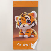Personalisiert Adorable Baby Tiger Strandtuch (Vorderseite)
