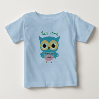 Personalisiert Adorable Blue Eule Baby T-shirt