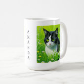 Personalisiert Adorable Cat im Milchbereich Kaffeetasse (VorderseiteRechts)