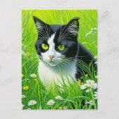 Personalisiert Adorable Cat im Milchbereich Postkarte (Vorderseite)