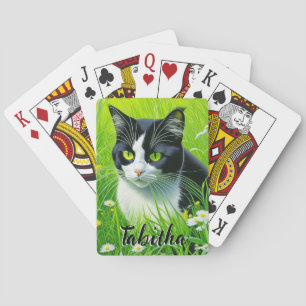 Personalisiert Adorable Cat im Milchbereich Spielkarten