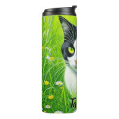 Personalisiert Adorable Cat im Milchbereich Thermosbecher (Nach links gedreht)