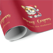 Personalisiert Adorable Corgi - Merry Corgmas Geschenkpapier (Rolleneckpunkt)
