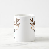 Personalisiert Adorable Face Rentier Weihnachtsfei Kaffeetasse (Mittel)