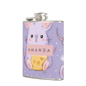 Personalisiert Adorable Kawaii Mice Muster Flachmann (Links)