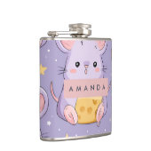 Personalisiert Adorable Kawaii Mice Muster Flachmann (Rechts)