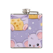 Personalisiert Adorable Kawaii Mice Muster Flachmann (Rückseite)