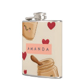 Personalisiert Adorable Peanut Butter Jar Muster Flachmann (Links)