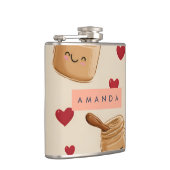 Personalisiert Adorable Peanut Butter Jar Muster Flachmann (Rechts)